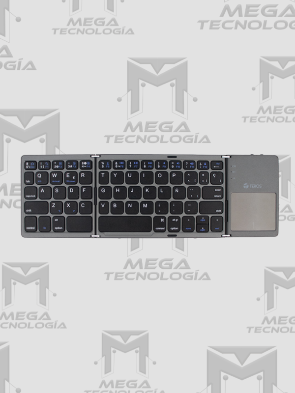 TECLADO INALÁMBRICO PLEGABLE TEROS TE-4075S  BT 3.0 GRIS