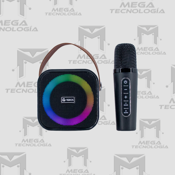 PARLANTE KARAOKE INALÁMBRICO TEROS TE-6013N  BT 5.4  10W  USB  ILUMINACIÓN LED