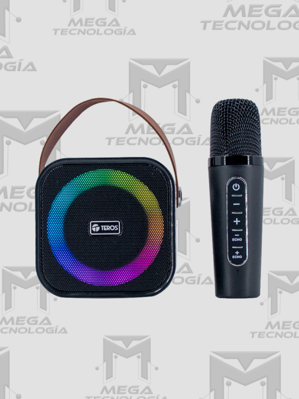 PARLANTE KARAOKE INALÁMBRICO TEROS TE-6013N  BT 5.4  10W  USB  ILUMINACIÓN LED