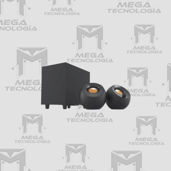 PARLANTE CREATIVE PEBBLE PLUS 2.1 8W/16W 3.5MM USB-POWER NEGRO