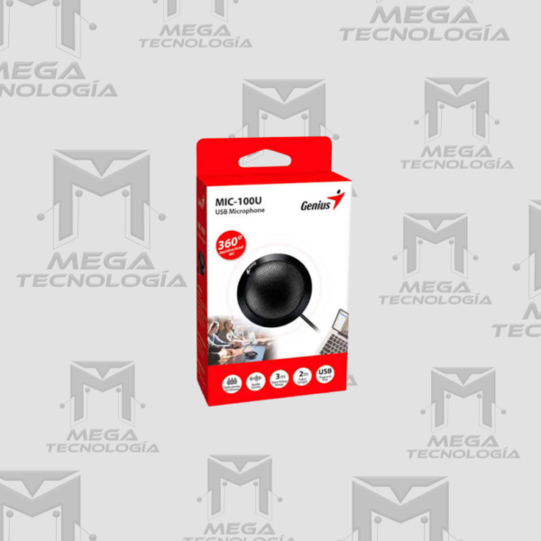 MICROFONO GENIUS MIC-100U PARA VIDEO CONFERENCIA NEGRO