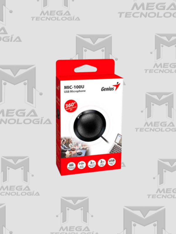 MICROFONO GENIUS MIC-100U PARA VIDEO CONFERENCIA NEGRO