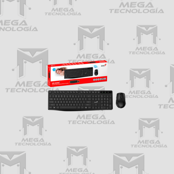 TECLADO GENIUS + MOUSE INALAMBRICO KM-8206S AI COPILOT SILENT MULTIMEDIA SP NEGRO
