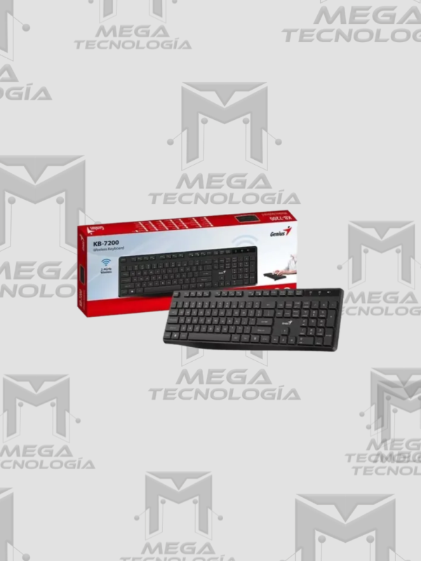 TECLADO GENIUS INALAMBRICO KB-7200 AI COPILOT SILENT MULTIMEDIA USB SP NEGRO