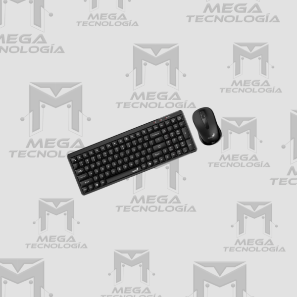 TECLADO GENIUS + MOUSE INALAMBRICO LUXEMATE Q8100 AI COPILOT COMPACT MULTIMEDIA SP NEGRO