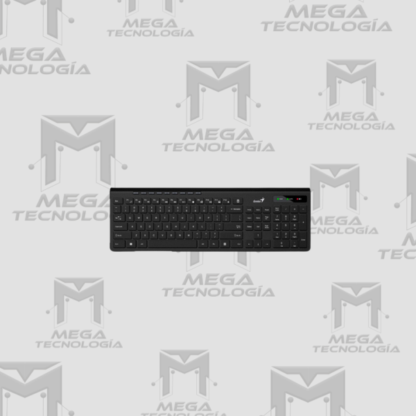 TECLADO GENIUS INALAMBRICO SLIMSTAR 7230 AI COPILOT MULTIMEDIA + 9 TECLAS ACCESO RAPIDO SP NEGRO