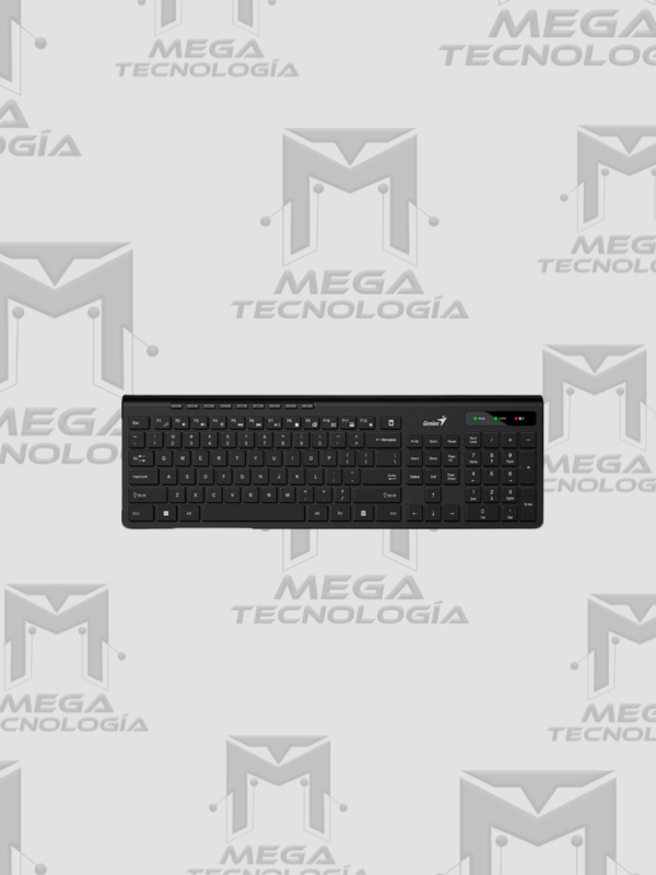 TECLADO GENIUS INALAMBRICO SLIMSTAR 7230 AI COPILOT MULTIMEDIA + 9 TECLAS ACCESO RAPIDO SP NEGRO