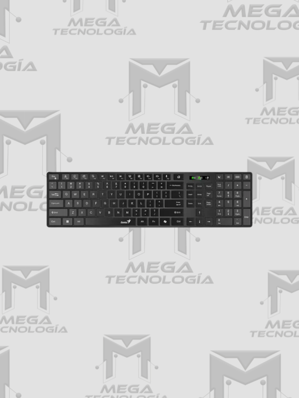 TECLADO GENIUS DUAL INALAMBRICO/BLUETOOTH SLIMSTAR 7250BT AI COPILOT MULTIMEDIA SP NEGRO