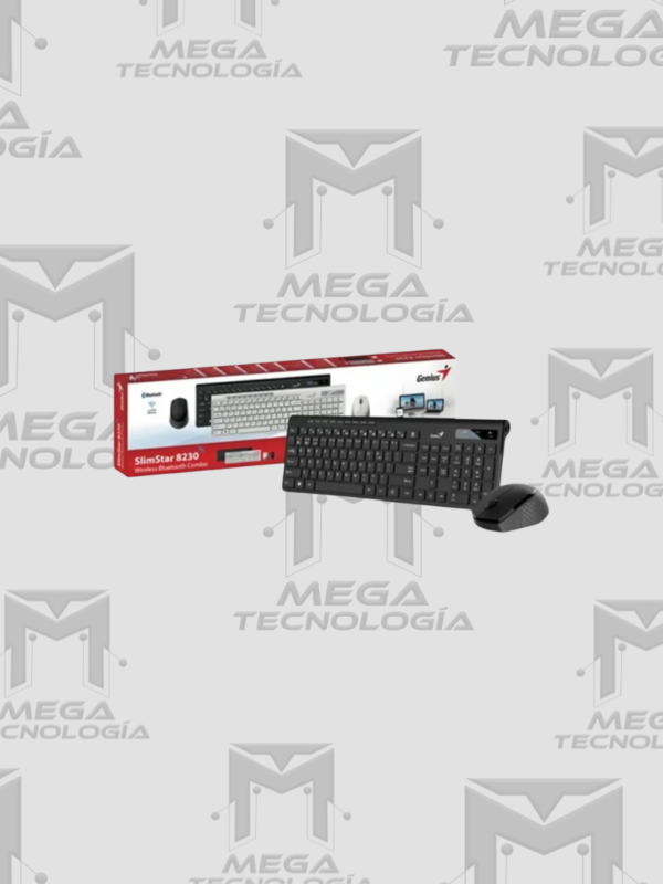 TECLADO GENIUS + MOUSE DUAL INALAMBRICO/BLUETOOTH SLIMSTAR 8230 AI COPILOT MULTIMEDIA SP NEGRO