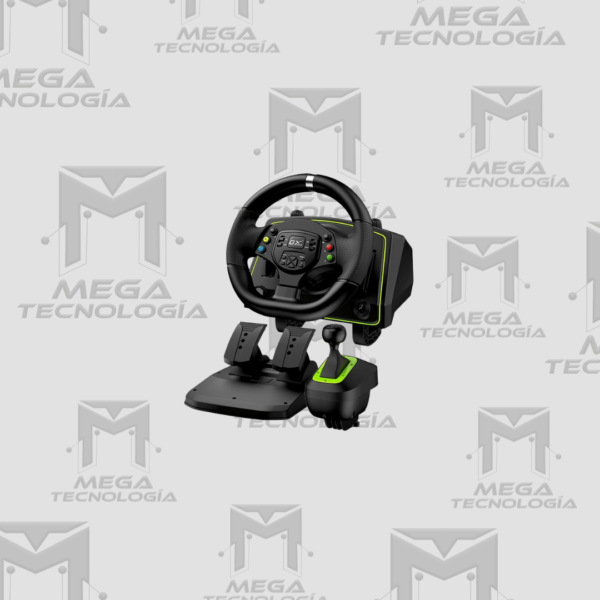 TIMON CON PEDAL + PALANCA GENIUS GX SPEED MASTER X2 DUAL MOTOR VIBRATION 1080° ROTACION PS4/PS3/PC USB NEGRO