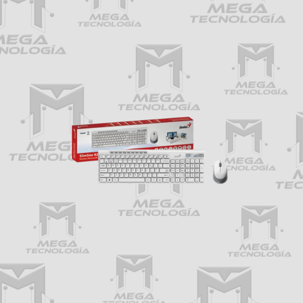 TECLADO GENIUS + MOUSE DUAL INALAMBRICO/BLUETOOTH SLIMSTAR 8230 AI COPILOT MULTIMEDIA SP BLANCO