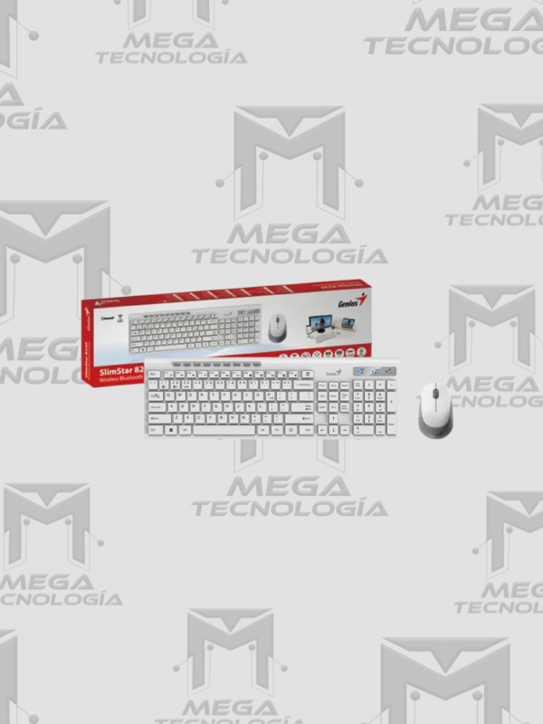 TECLADO GENIUS + MOUSE DUAL INALAMBRICO/BLUETOOTH SLIMSTAR 8230 AI COPILOT MULTIMEDIA SP BLANCO