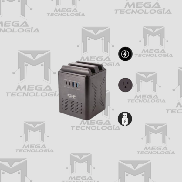 5 ESTABILIZADOR CDP RUAVR1004I 1000VA/500W 4 SALIDAS/2 USB-A/2 USB-C