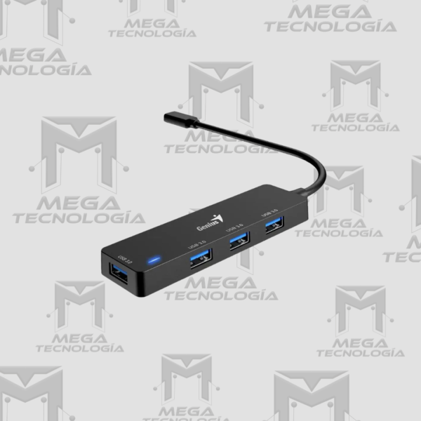 HUB USB-C GENIUS UH-400 4 USB-A 3.0 NEGRO