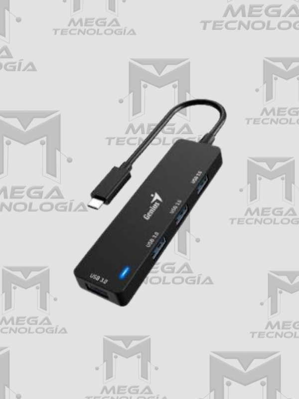 HUB USB-C GENIUS UH-400 4 USB-A 3.0 NEGRO