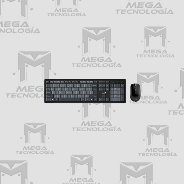 TECLADO GENIUS + MOUSE INALAMBRICO KM-8200 AI COPILOT MULTIMEDIA SP NEGRO/GRIS
