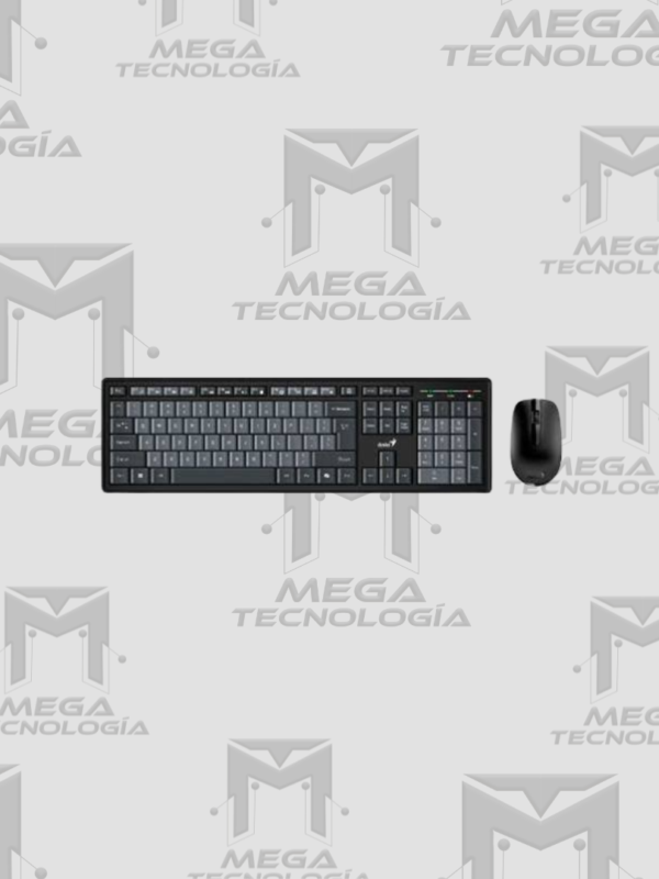 TECLADO GENIUS + MOUSE INALAMBRICO KM-8200 AI COPILOT MULTIMEDIA SP NEGRO/GRIS