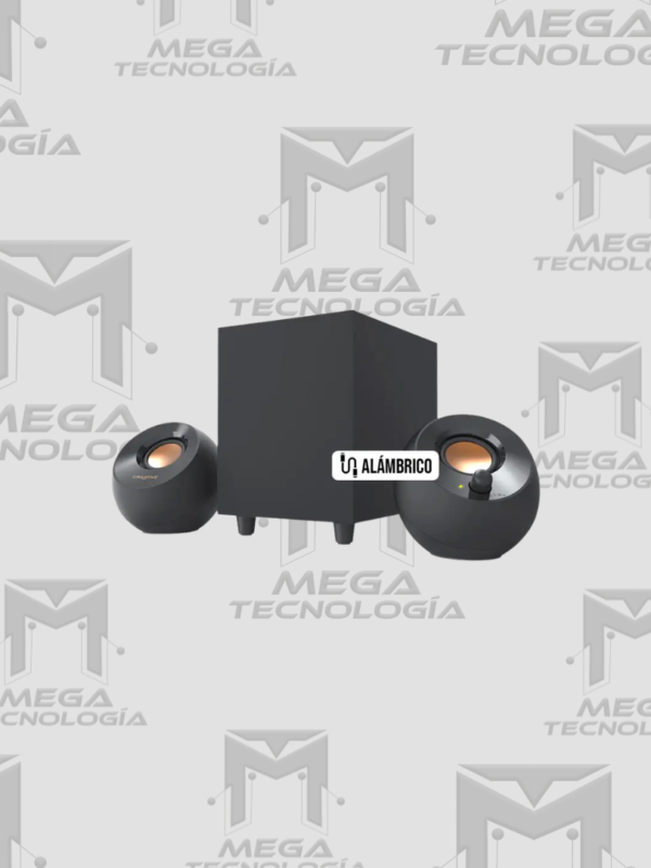 PARLANTE CREATIVE PEBBLE PLUS 2.1 8W/16W 3.5MM USB-POWER NEGRO