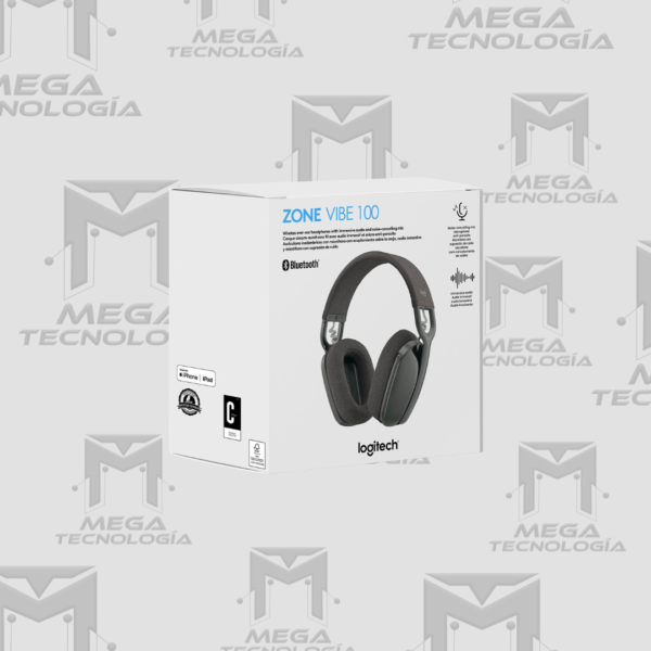 AUDIFONO CON MICROFONO LOGITECH ZONE VIBE 100 BLUETOOTH NEGRO (981-001214)