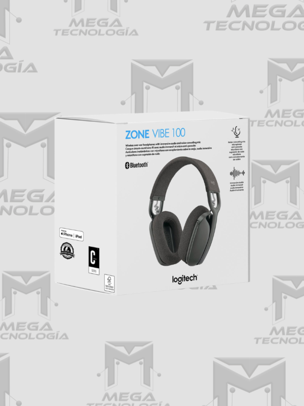 15 AUDIFONO CON MICROFONO LOGITECH ZONE VIBE 100 BLUETOOTH NEGRO (981-001214)