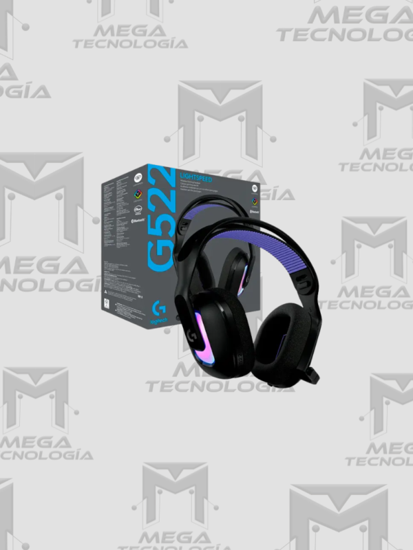 AUDIFONO CON MICROFONO LOGITECH G522 90H LIGHTSPEED/BT/CABLE USB-C LIGHTSYNC RGB NEGRO (981-001543)