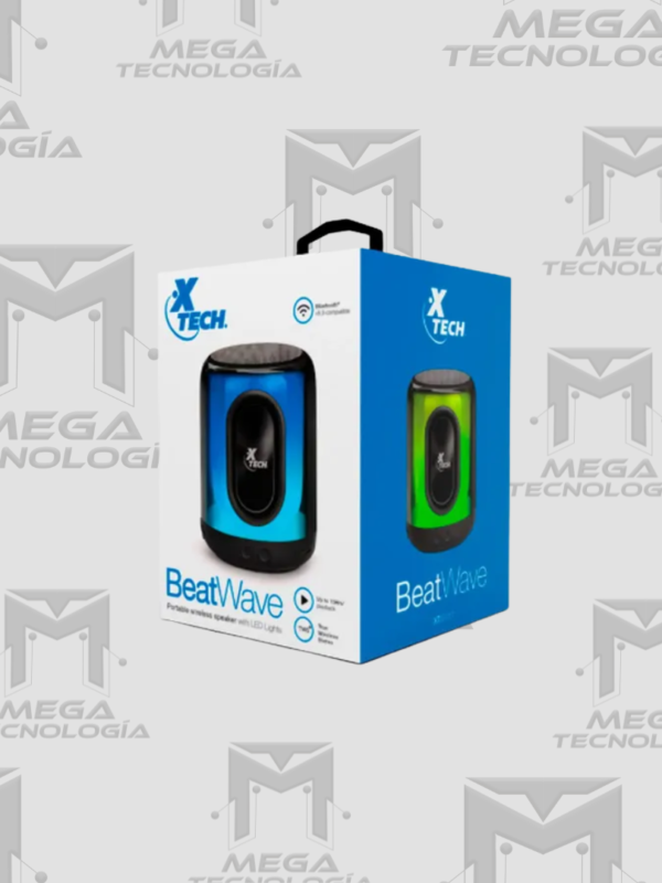PARLANTE XTECH BEATWAVE TWS BLUETOOTH / USB / 3.5 MM 15H LED 5W NEGRO (XTS-617)