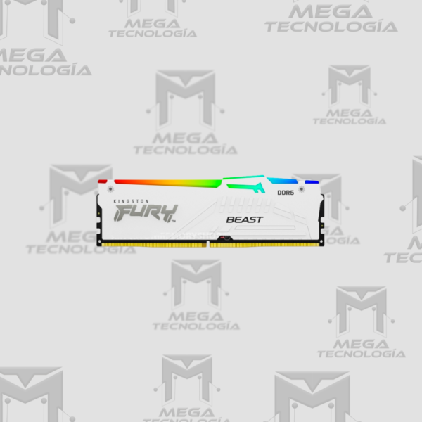 MEMORIA RAM KINGSTON FURY BEAST RGB BLANCO DIMM 16GB DDR5 5200 (KF552C40BWA-16)