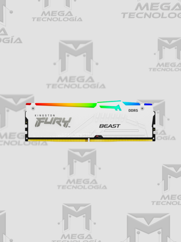 MEMORIA RAM KINGSTON FURY BEAST RGB BLANCO DIMM 16GB DDR5 5200 (KF552C40BWA-16)