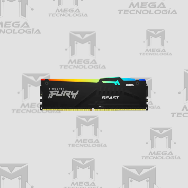 MEMORIA RAM KINGSTON FURY BEAST RGB DIMM 16GB DDR5 5600 (KF556C40BBA-16)