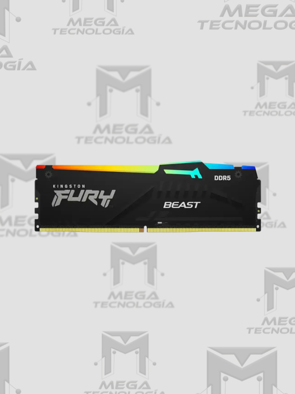 MEMORIA RAM KINGSTON FURY BEAST RGB DIMM 16GB DDR5 5600 (KF556C40BBA-16)